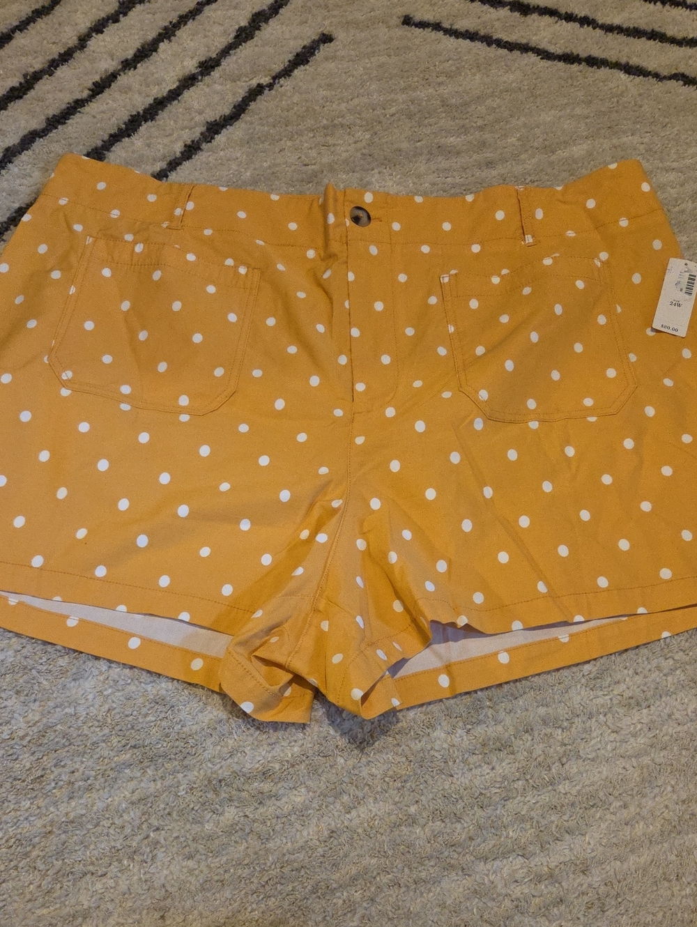 Anthropologie Yellow Polka Dot Shorts - Picture 1 of 7